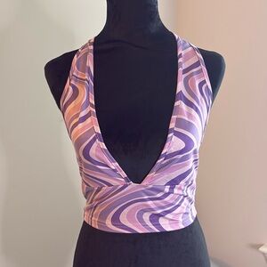 Purple groovy SHEIN Halter Top